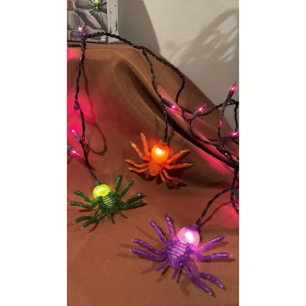 Halloween Sylvania Spider Curtain Lights 35 Lights Works